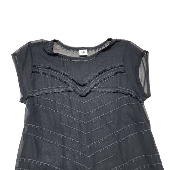 Cabi‎ Black Sheer Chevron Swim Cover-Up Dress M Polyester Stylish & Lightweight - Picture 3 of 9